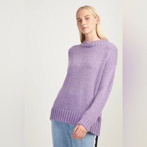 NTW FRENCH CONNECTION Suzie Crew Neck Coastal Grandma Sweater in Lilac - XL